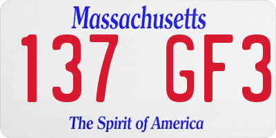 MA license plate 137GF3