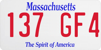 MA license plate 137GF4
