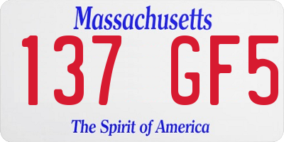 MA license plate 137GF5