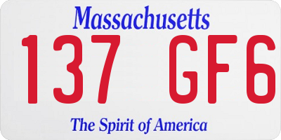 MA license plate 137GF6
