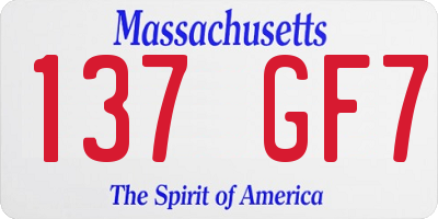 MA license plate 137GF7