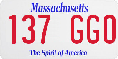 MA license plate 137GG0