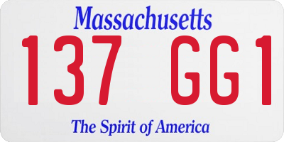 MA license plate 137GG1
