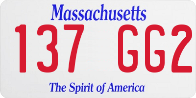 MA license plate 137GG2