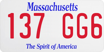 MA license plate 137GG6