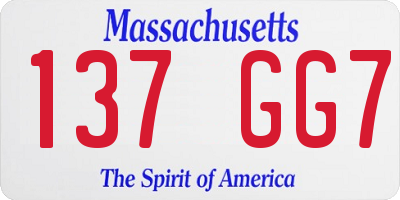 MA license plate 137GG7