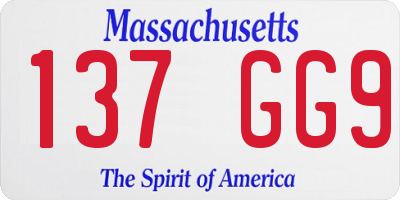 MA license plate 137GG9