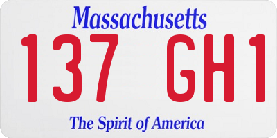 MA license plate 137GH1