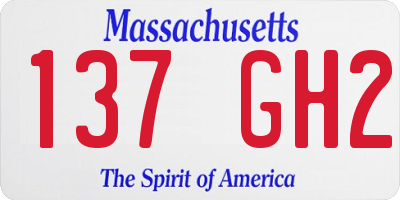 MA license plate 137GH2