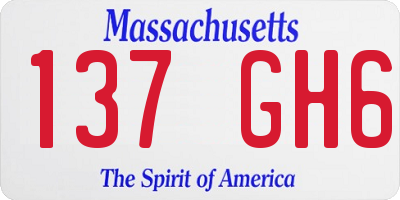 MA license plate 137GH6