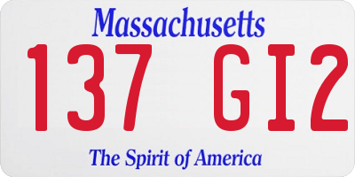MA license plate 137GI2