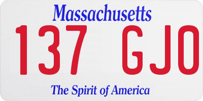MA license plate 137GJ0
