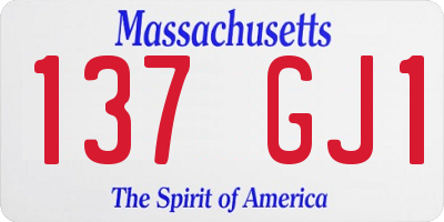 MA license plate 137GJ1
