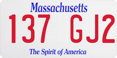 MA license plate 137GJ2