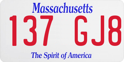 MA license plate 137GJ8