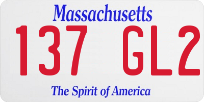 MA license plate 137GL2