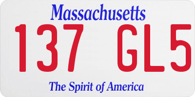 MA license plate 137GL5