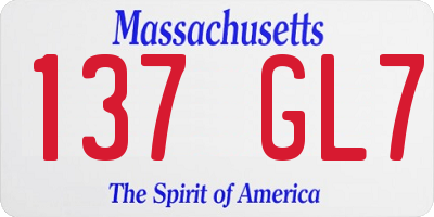 MA license plate 137GL7