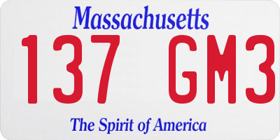 MA license plate 137GM3