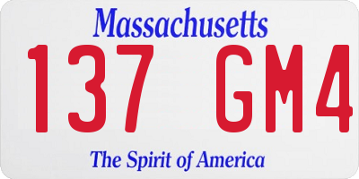 MA license plate 137GM4