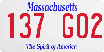 MA license plate 137GO2
