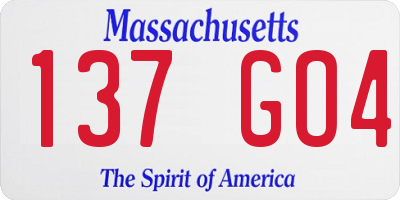 MA license plate 137GO4