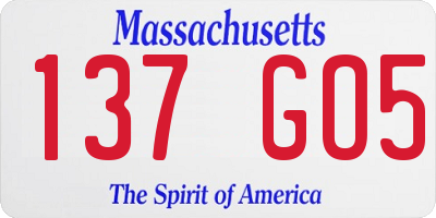 MA license plate 137GO5
