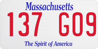 MA license plate 137GO9