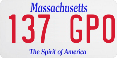 MA license plate 137GP0