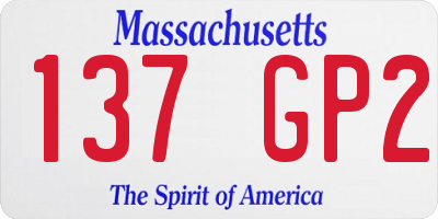 MA license plate 137GP2