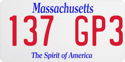 MA license plate 137GP3