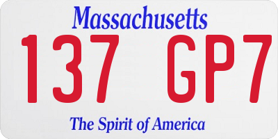 MA license plate 137GP7