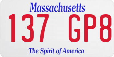 MA license plate 137GP8