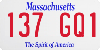 MA license plate 137GQ1