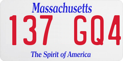MA license plate 137GQ4