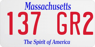 MA license plate 137GR2
