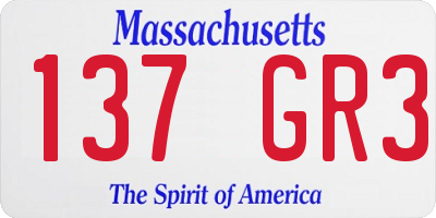 MA license plate 137GR3