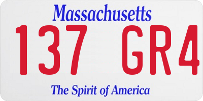 MA license plate 137GR4