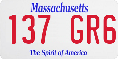 MA license plate 137GR6