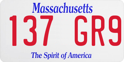 MA license plate 137GR9