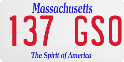MA license plate 137GS0