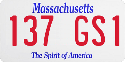 MA license plate 137GS1