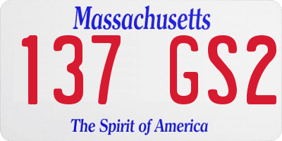MA license plate 137GS2