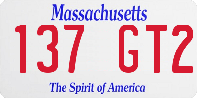 MA license plate 137GT2