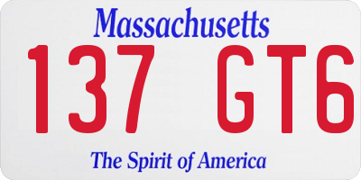 MA license plate 137GT6