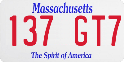 MA license plate 137GT7
