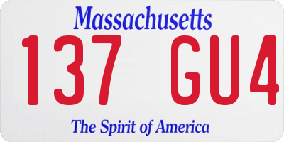 MA license plate 137GU4