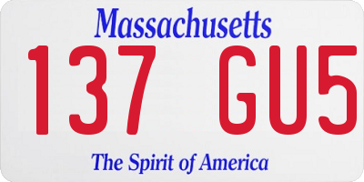 MA license plate 137GU5