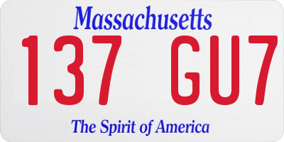 MA license plate 137GU7