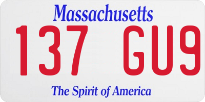 MA license plate 137GU9